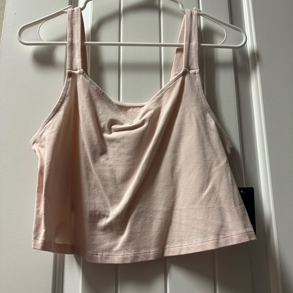 Light pink crop top tank top